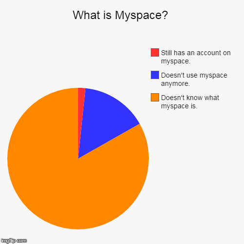 image tagged in funny,pie charts,myspace,internet | made w/ Imgflip chart maker