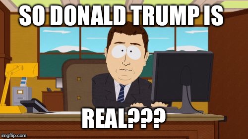 Aaaaand Its Gone | SO DONALD TRUMP IS REAL??? | image tagged in memes,aaaaand its gone | made w/ Imgflip meme maker