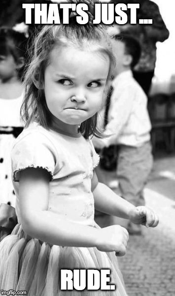 Angry Toddler Meme | THAT'S JUST... RUDE. | image tagged in memes,angry toddler | made w/ Imgflip meme maker