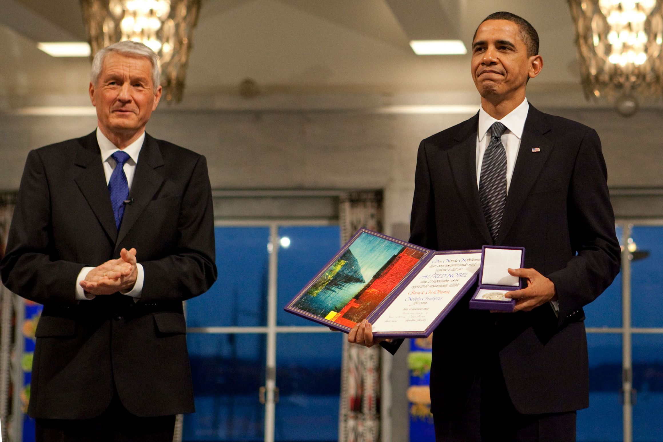 obama nobel peace prize jagland presentation refugees  Blank Meme Template