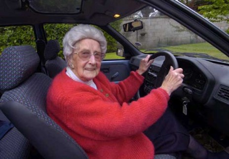 grandma driving Blank Meme Template