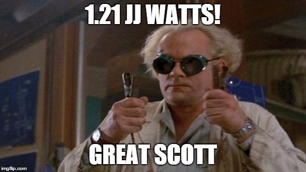 1.21 Gigawatts back to the future | 1.21 JJ WATTS! GREAT SCOTT | image tagged in 121 gigawatts back to the future | made w/ Imgflip meme maker