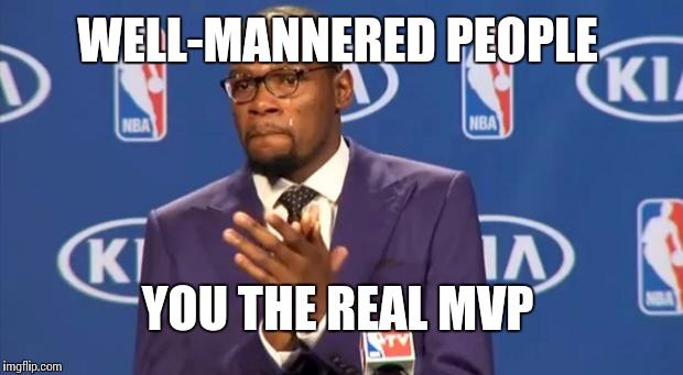 You The Real MVP Meme | WELL-MANNERED PEOPLE YOU THE REAL MVP | image tagged in memes,you the real mvp | made w/ Imgflip meme maker
