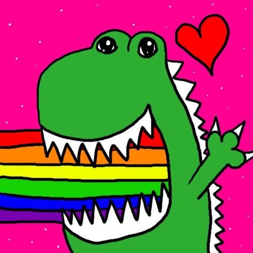 High Quality Rainbow dinosaur  Blank Meme Template