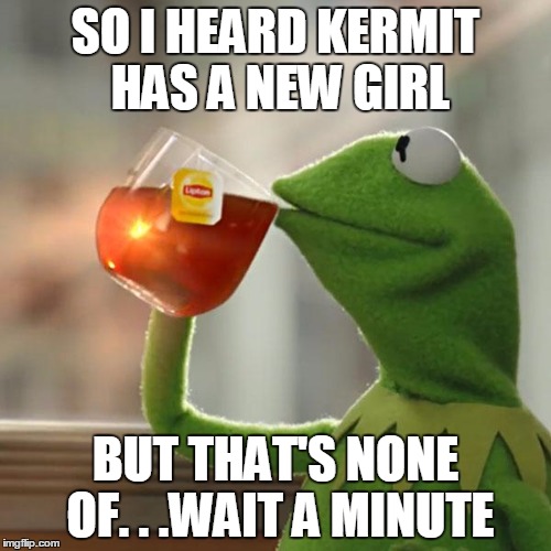 But That's None Of My Business | SO I HEARD KERMIT HAS A NEW GIRL BUT THAT'S NONE OF. . .WAIT A MINUTE | image tagged in memes,but thats none of my business,kermit the frog | made w/ Imgflip meme maker