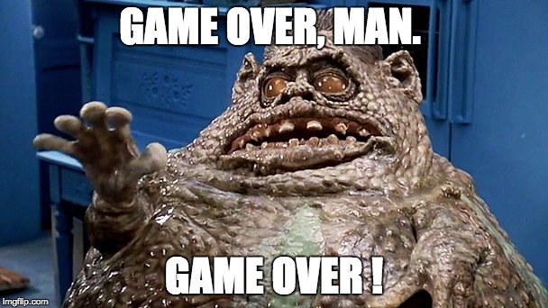 Weird Chet | GAME OVER, MAN. GAME OVER ! | image tagged in weird chet | made w/ Imgflip meme maker