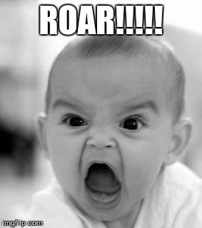 Angry Baby Meme | ROAR!!!!! | image tagged in memes,angry baby | made w/ Imgflip meme maker