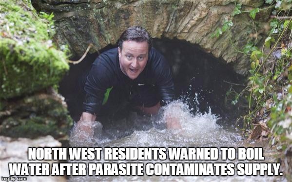 NORTH WEST RESIDENTS WARNED TO BOIL WATER AFTER PARASITE CONTAMINATES SUPPLY. | made w/ Imgflip meme maker