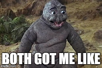 BOTH GOT ME LIKE | image tagged in minilla had me like | made w/ Imgflip meme maker