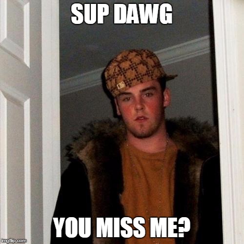 Scumbag Steve Meme | SUP DAWG YOU MISS ME? | image tagged in memes,scumbag steve | made w/ Imgflip meme maker
