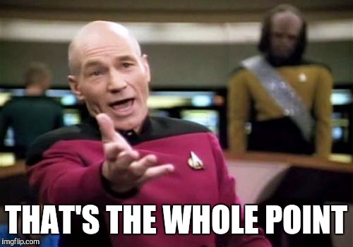 THAT'S THE WHOLE POINT | image tagged in memes,picard wtf | made w/ Imgflip meme maker