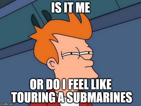 Futurama Fry | IS IT ME OR DO I FEEL LIKE TOURING A SUBMARINES | image tagged in memes,futurama fry | made w/ Imgflip meme maker