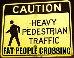 FAT PEOPLE CROSSING | image tagged in fat peeps traffic | made w/ Imgflip meme maker