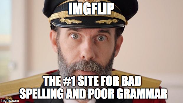 Capitan Obvious | IMGFLIP THE #1 SITE FOR BAD SPELLING AND POOR GRAMMAR | image tagged in capitan obvious | made w/ Imgflip meme maker