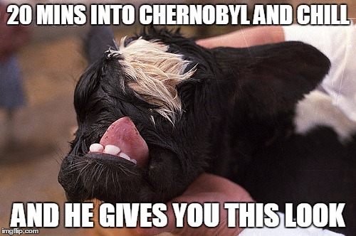 20 MINS INTO CHERNOBYL AND CHILL AND HE GIVES YOU THIS LOOK | image tagged in chernobyl and chill | made w/ Imgflip meme maker