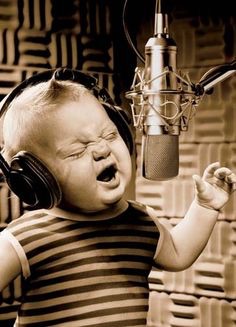 Singing Baby In Studio  Blank Meme Template