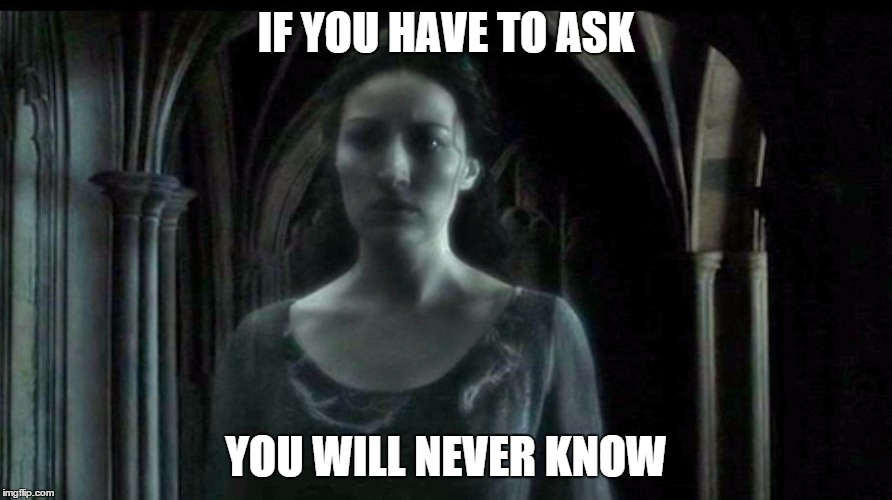 Intellectuals be like... | IF YOU HAVE TO ASK YOU WILL NEVER KNOW | image tagged in harry potter,fantasy | made w/ Imgflip meme maker