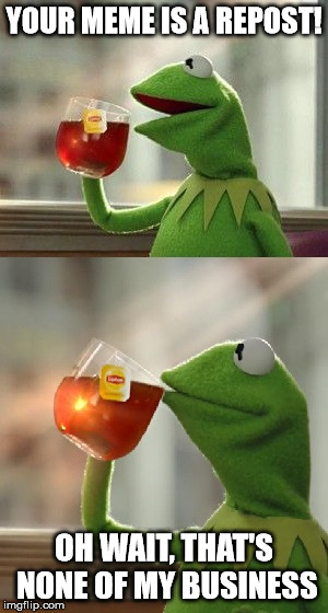 oh wait, that's none of my business | YOUR MEME IS A REPOST! OH WAIT, THAT'S NONE OF MY BUSINESS | image tagged in oh wait that's none of my business | made w/ Imgflip meme maker