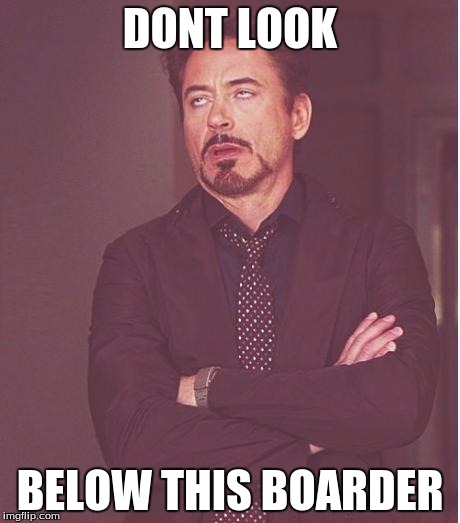 Face You Make Robert Downey Jr Meme | DONT LOOK BELOW THIS BOARDER | image tagged in memes,face you make robert downey jr | made w/ Imgflip meme maker