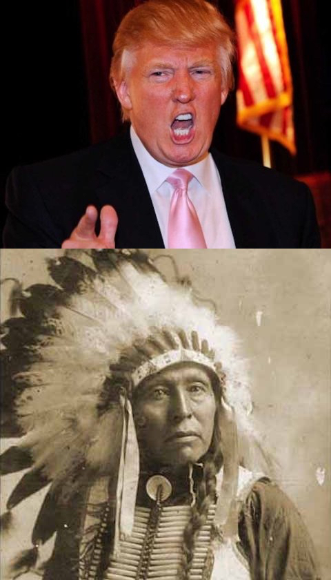High Quality Donald Trump and Native American Blank Meme Template