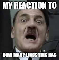 Hitlerbarb | MY REACTION TO HOW MANY LIKES THIS HAS | image tagged in hitlerbarb | made w/ Imgflip meme maker
