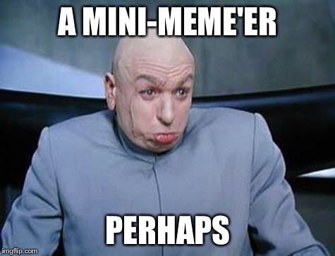 A MINI-MEME'ER PERHAPS | image tagged in dr evil | made w/ Imgflip meme maker