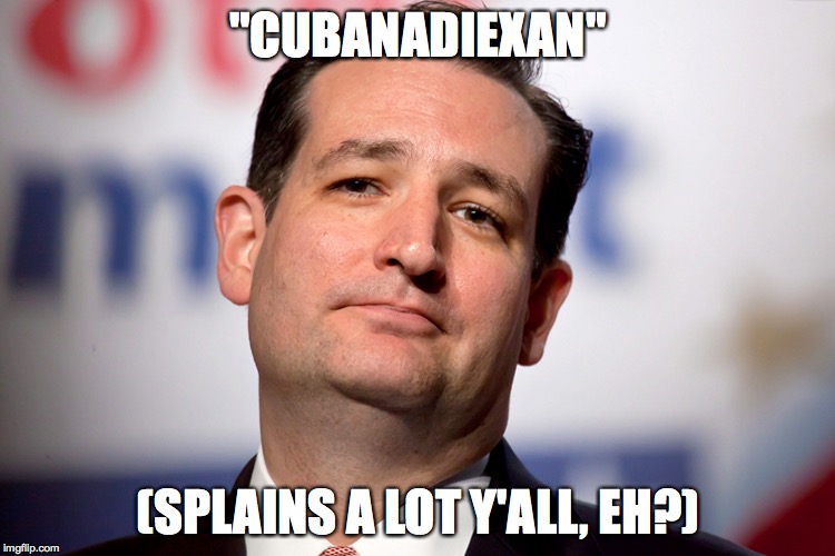 Ted Cruz, Explained. | "CUBANADIEXAN" (SPLAINS A LOT Y'ALL, EH?) | image tagged in ted,cruz,politics,insanity | made w/ Imgflip meme maker
