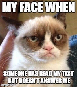 my face when | MY FACE WHEN SOMEONE HAS READ MY TEXT BUT DOESN'T ANSWER ME | image tagged in read,texts | made w/ Imgflip meme maker