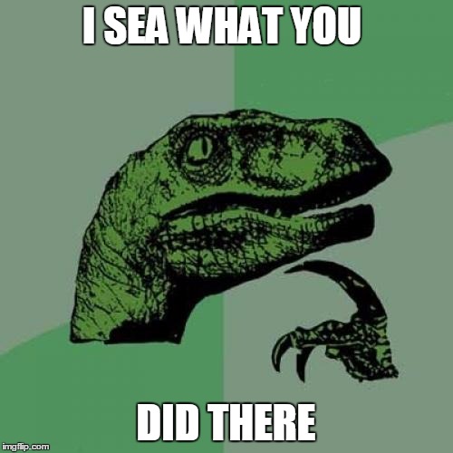 Philosoraptor Meme | I SEA WHAT YOU DID THERE | image tagged in memes,philosoraptor | made w/ Imgflip meme maker