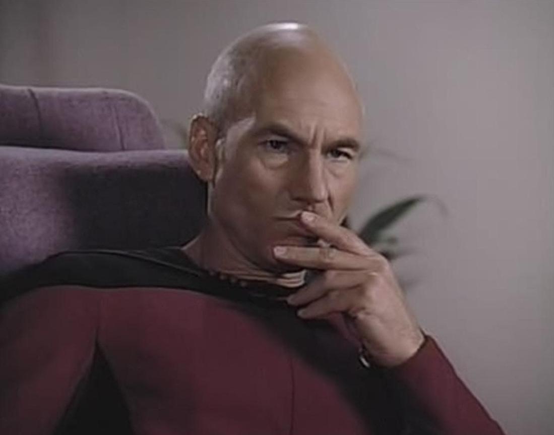 High Quality Picard My finger tastes funny 1 Blank Meme Template