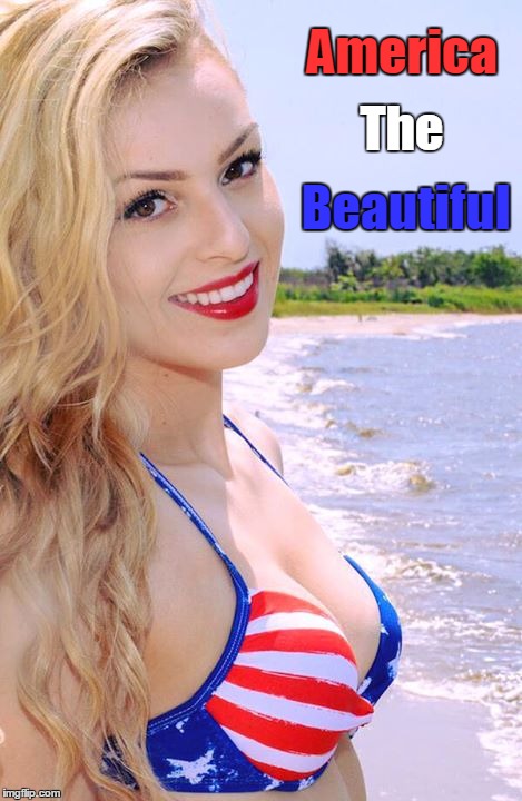 America, the Beautiful | America Beautiful The | image tagged in america,vince vance,american flag,hot babe,'merica,patriotic | made w/ Imgflip meme maker