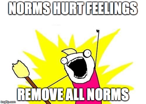 X All The Y Meme | NORMS HURT FEELINGS REMOVE ALL NORMS | image tagged in memes,x all the y | made w/ Imgflip meme maker