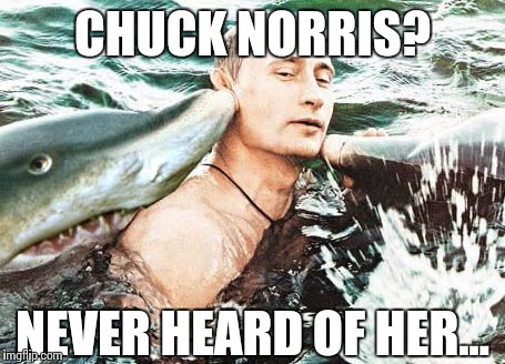 CHUCK NORRIS? NEVER HEARD OF HER... | image tagged in vlad | made w/ Imgflip meme maker