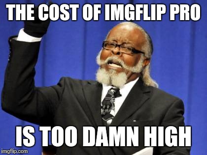 Too Damn High | THE COST OF IMGFLIP PRO IS TOO DAMN HIGH | image tagged in memes,too damn high | made w/ Imgflip meme maker