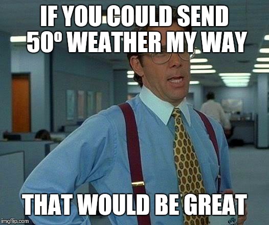 That Would Be Great Meme | IF YOU COULD SEND 50º WEATHER MY WAY THAT WOULD BE GREAT | image tagged in memes,that would be great | made w/ Imgflip meme maker