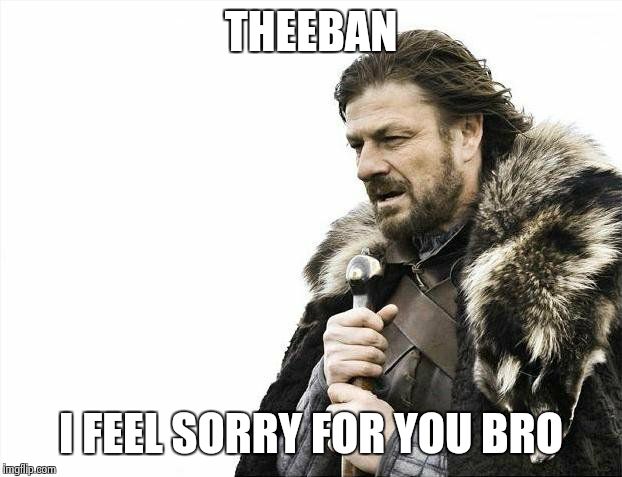 Brace Yourselves X is Coming | THEEBAN I FEEL SORRY FOR YOU BRO | image tagged in memes,brace yourselves x is coming | made w/ Imgflip meme maker