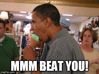 Obama tries 2 | MMM BEAT YOU! | image tagged in obama tries 2 | made w/ Imgflip meme maker