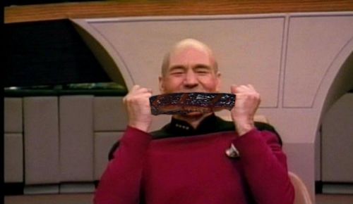 Picard eating rib Blank Meme Template
