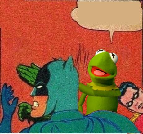 Kermit saving Robin Blank Meme Template