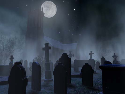 blank gravestone night