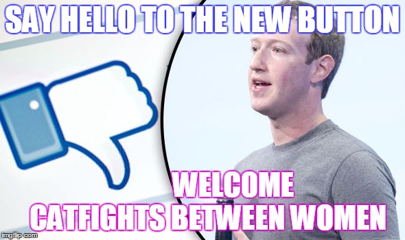 SAY HELLO TO THE NEW BUTTON WELCOME CATFIGHTS BETWEEN WOMEN | image tagged in women rights,women,war cat,haters gonna hate,haters,let the hate flow through you | made w/ Imgflip meme maker