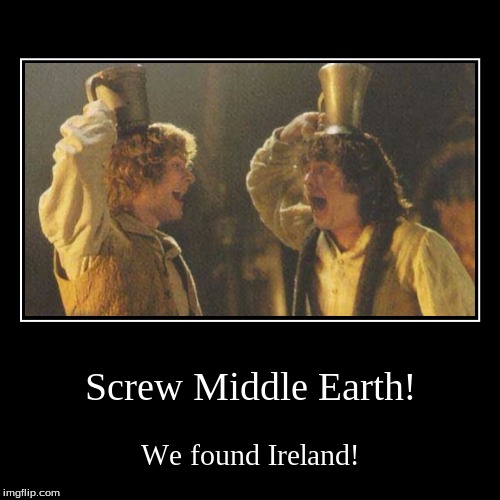 image tagged in funny,demotivationals,lord of the rings,irish,beer | made w/ Imgflip demotivational maker