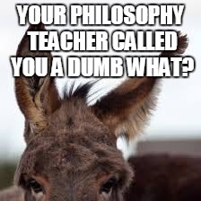 YOUR PHILOSOPHY TEACHER CALLED YOU A DUMB WHAT? | made w/ Imgflip meme maker