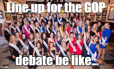 Line up for the GOP debate be like... | image tagged in republican debate | made w/ Imgflip meme maker