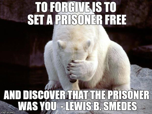 That shameful confession facepalm | TO FORGIVE IS TO SET A PRISONER FREE AND DISCOVER THAT THE PRISONER WAS YOU  - LEWIS B. SMEDES | image tagged in that shameful confession facepalm | made w/ Imgflip meme maker