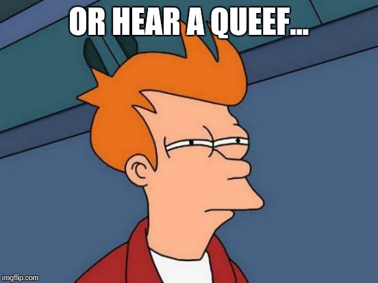 Futurama Fry Meme | OR HEAR A QUEEF... | image tagged in memes,futurama fry | made w/ Imgflip meme maker