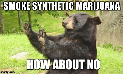 How About No Bear Meme | SMOKE SYNTHETIC MARIJUANA | image tagged in memes,how about no bear | made w/ Imgflip meme maker