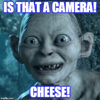 Gollum | IS THAT A CAMERA! CHEESE! | image tagged in memes,gollum | made w/ Imgflip meme maker