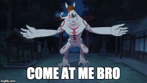 Douchebag Rabbit  | COME AT ME BRO | image tagged in douchebag,rabbit,cigarette,come at me bro,anime | made w/ Imgflip meme maker