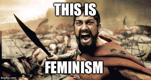 Sparta Leonidas Meme | THIS IS FEMINISM | image tagged in memes,sparta leonidas | made w/ Imgflip meme maker